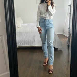 Madewell high waisted “the perfect vintage jean”, size 25, light wash, straight